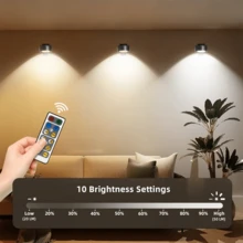 1/3/6pcs Remote-Controlled Wall Lamps, Decorative Night Lights, Home Wall Art Lights, Poster Lighting Fixtures, With 3 Adjustable Brightness Levels And 3 Color Temperatures, Timer Function, Remote-Controlled Night Lights, Headboard Decorative Lighting, Suitable For Bedroom Decor And Ambient Enhancement - Battery Version - View 5