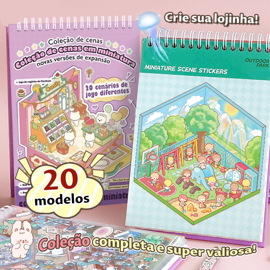3D Stickers Miniature Kawaii Cute Landscape Scenery DIY Scrapbooking - 8 種場景 - 查看 1