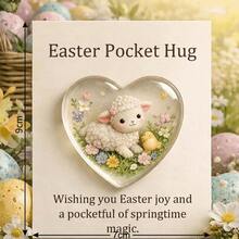 Easter Pocket Hug, Transparent Mini Size Transparent Rabbit Hug Card, Pocket Hugs Rabbit Design Bunny Charm Pocket Card Pocket Hug Easter Bunny Charm Anxiety Relief - Multicolor - View 4