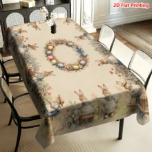 Bộ 20 khăn trải bàn chủ đề Lễ Phục Sinh, họa tiết thỏ dễ thương, trứng và vòng hoa, thích hợp cho lễ Phục Sinh, dã ngoại, gia đình, nhà bếp, phòng ăn, trang trí mùa xuân, trang trí nhà cửa dịp Lễ Phục Sinh. - Nhiều màu - Xem 1