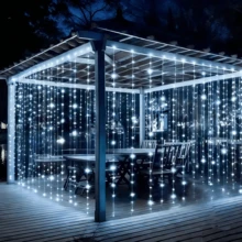 USB Powered LED Curtain Lights With Remote Control, 8 Lighting Modes, Indoor Decorative String Lights For Background Wall, Garden, Outdoor, Wedding, Party, Birthday, Holiday, Valentine's Day, Living Room, Bedroom, Kitchen - USB Curtain Light String - View 23