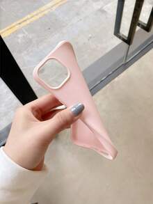 1pc Pink Matte Minimalist Full Coverage TPU Shockproof Phone Case Compatible With Apple 17, 16, 15, 14, 13, 12, 11 Pro Max, Air - Pink - View 3