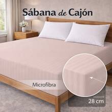 1Pieza Sábana de Cajón Ajustable para Individual/Matrimonial/Queen/King Protectora de Colchón Tela Alta Elasticidad,No Hace Bolitas Ajuste Perfecto y Silenciosa,Uso Todo el Año Ideal para Hogar Hotel y Departamento(Sin Fundas de Almohada) - blanquecino - Ver 1