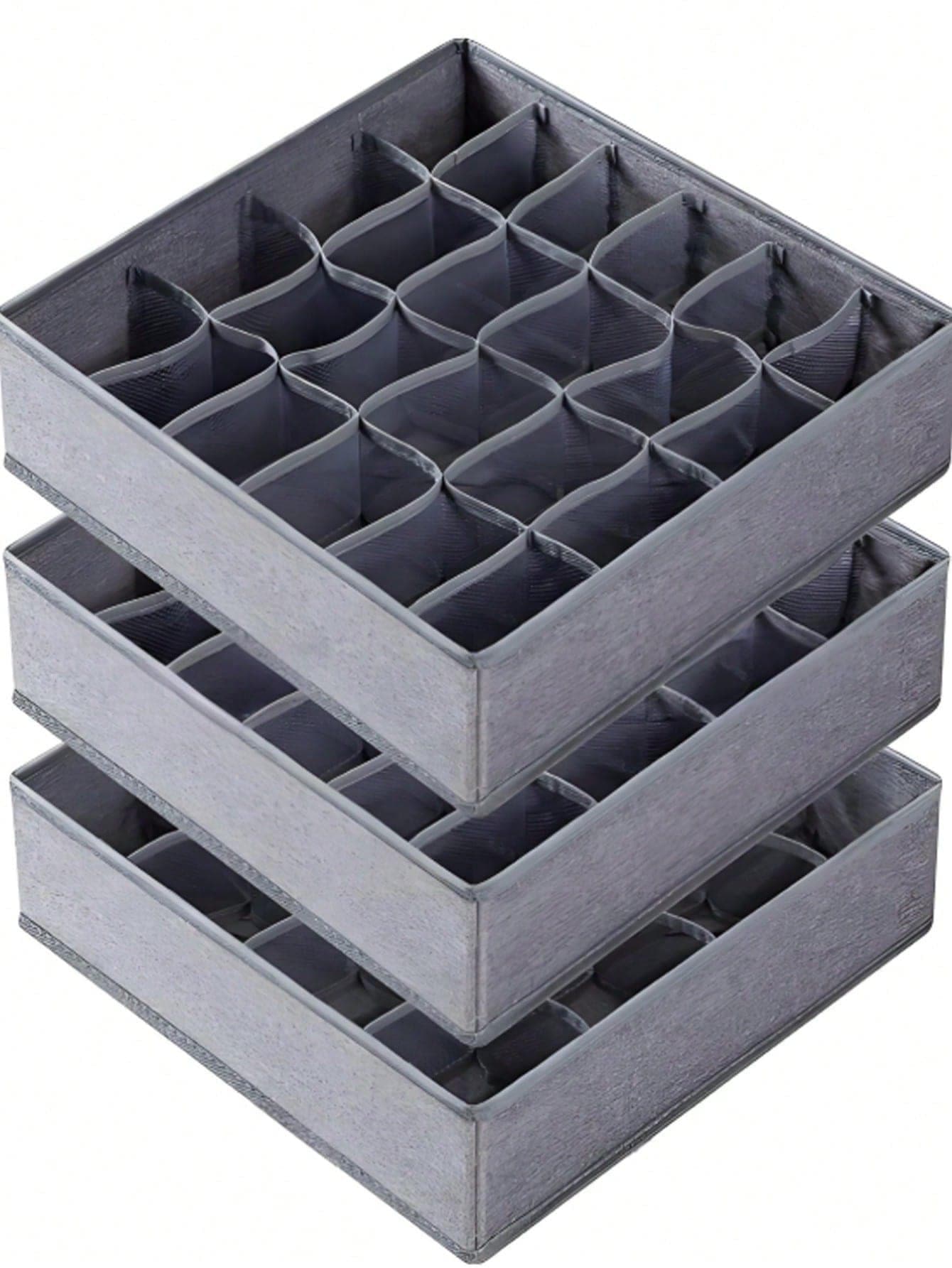 1 peça/4 peças/6/7/8/24 Caixa de Armazenamento de Roupa Íntima com Divisórias, Caixa de Armazenamento Dobrável de Estilo de Gaveta com Tela, Organizador de Sutiã, Meias, Gravata, Caixa Organizadora para Armário, Design Multicamadas, Adequado para Meias, Roupa Íntima e Roupas - Adequado para Armário e Gavetas, Caixa Organizadora de Roupa Íntima Dobrável, Design Empilhável, Caixa Organizadora de Roupa Íntima - Multicolorido - Visão 1