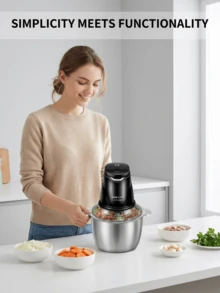 SOKANY 2升容量电动绞肉机，可沥干馅料并绞碎蔬菜，双层四刀片设计 - 日規A型插(100V) - 查看 3