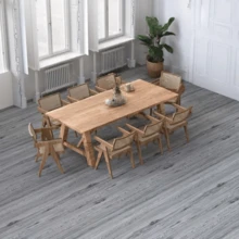 1 Roll 15.74x118.11 Inch Thick PVC Vintage Wood Grain Flooring Sticker, Self-Adhesive Coated, Easy To Remove And Replace, Easy To Clean, Suitable For Indoor Kitchen, Bedroom, Bathroom, Dining Room, Living Room, Countertop - C - View 11