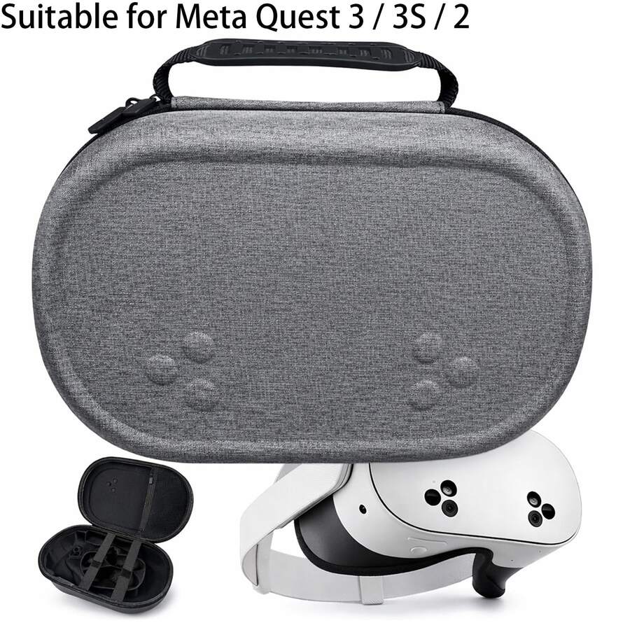 Tas Pelindung Headset VR yang Kompatibel dengan Me.Ta Quest 3 / 3S / 2, Tas Penyimpanan Perjalanan Hard Shell dengan Kantong Jala, Kotak Pelindung Tahan Guncangan untuk Aksesori Headset VR, Penyimpanan untuk Perjalanan dan di Rumah - MultiWarna - View 1