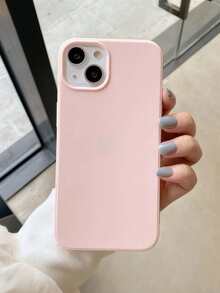 1pc Pink Matte Minimalist Full Coverage TPU Shockproof Phone Case Compatible With Apple 17, 16, 15, 14, 13, 12, 11 Pro Max, Air - Pink - View 1