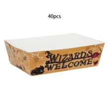 20個/40個/60個 哈利波特主題紙製食物托盤 派對用品 一次性派對盤 爆米花零食玉米片薯條容器 適用於巫師派對裝飾與禮品 - 彩色 - 查看 7
