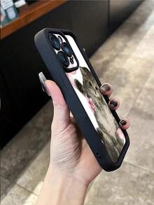 Funda de teléfono a la moda - Textura de satén plumoso Compatible con todos los modelos de teléfonos inteligentes Apple El regalo perfecto para ella, una opción ideal para San Valentín - Negro - Ver 4