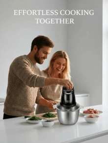 SOKANY 2升容量电动绞肉机，可沥干馅料并绞碎蔬菜，双层四刀片设计 - 日規A型插(100V) - 查看 4