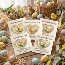 Easter Pocket Hug, Transparent Mini Size Transparent Rabbit Hug Card, Pocket Hugs Rabbit Design Bunny Charm Pocket Card Pocket Hug Easter Bunny Charm Anxiety Relief - Multicolor - View 2