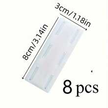 8pcs Self-Adhesive Power Strip Holders - Wallmount, Damage-Free Removable And Durable Plastic - Space-Saving Organizer, Utility Hooks, Power Cord Clips For Home Office, Minimalist Design, No Drilling Required, Practical Hooks - Rectangle - View 9