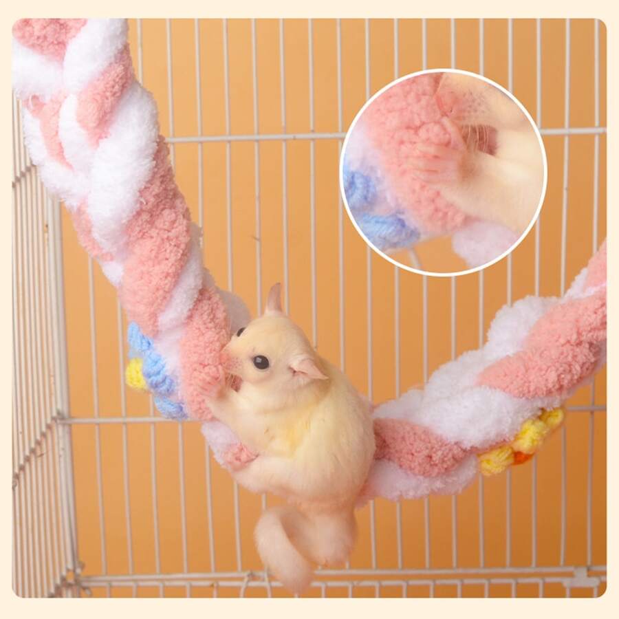 1pc Small Pet Toy Climbing Rope, Ferret Hamster Swing Climbing Rope, Small Pet Toy Woven Rope, Small Animal Cage Decor, Small Pet Hanging Swing, Hamster Climbing Rope