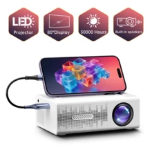 Proyector de vídeo portátil, proyector para cine en casa, mini proyector para exteriores, resolución 1920*1080p, admite proyección desde teléfonos móviles, compatible con iOS/TV stick/USB/portátil y otros dispositivos. - Tipo de Enchufe A USA (110-127V) - Ver 11