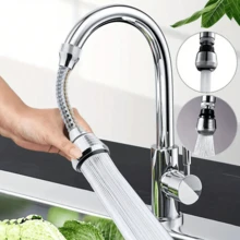 1pc Creative 360 °   Rotatable Faucet Extender With 2 Modes-Longer, Spin, Splash-Proof Nozzle For Upgraded Kitchen Water Saving!,Kitchen,Summer Beach Party,Food,Camping,Organizer,Room Decor,Kitchen Items. - Silver - View 2