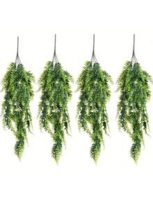 1pc/2pcs/4pcs/8pcs Hyper-Realistic Artificial Hanging Plants Set - Faux Ferns And Ivy Greenery - UV-Resistant, Low-Maintenance Plastic Decor For Patio, Porch And Indoor Spaces - Green - View 11