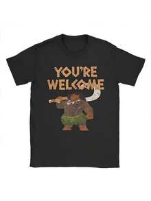 Moanas Maui Confident Pose You're Welcome Graphic Print T Shirt Men Men Cottonsss Tee Shirt Clothing - 黑色 - 查看 1