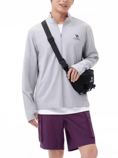 CAMEL CROWN 男士户外防紫外线T恤，防水、凉爽、吸湿排汗、速干。适合春夏季节穿着。男女通用款。