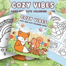 48-220g Livro de Colorir com Tons Quentes, Fofos Esquilos e Raposas, Livro de Colorir em Papel Macio, Estilo de Cura Fresco, Padrões de Raposas e Esquilos em Campo de Grama, Esquema de Cores Laranja-Marrom, Inclui Detalhes de Bolotas, Colorir para Alívio do Estresse, Adequado para Papelaria, Suprimentos Escolares, Presente Perfeito para Meninas, Temporada de Casamento, Dia das Mães - Ambientes aconchegantes - Visão 2