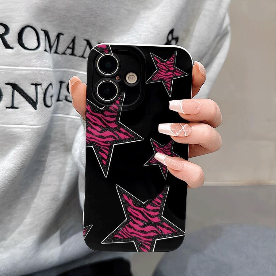 Estrella Rosa CebraEsta funda mate es compatible con iPhone 17, 16, Pro Max, 16, 15, Pro, 14 Plus, 13, 12, Pro, 11, Pro Max, X, XS Max y algunos modelos de y Oppo. Es un regalo perfecto para Navidad para amigos y familiares. - Blanco - Ver 1