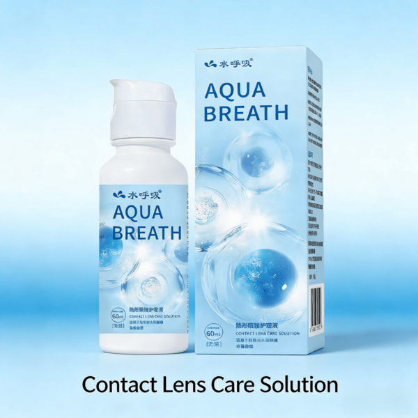 1瓶60毫升多功能隐形眼镜护理液，方便携带，具有保湿、消毒、去除蛋白质的功效。