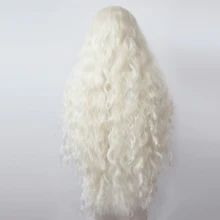 ZigZag Hair 30 Inch Loose Wave Platinum Blonde #613 Synthetic Lace Front Wig, Long Curly Synthetic Wig, Pre-Trimmed Heat Resistant Hair Wig - Multicolor - View 2