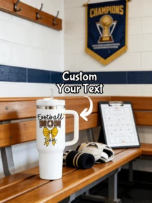 1pc 40oz Personalized Text Custom Car Water Bottle, Suitable For Daily Hydration And Carrying Around - Rugby Version - View 2