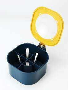 1 Conjunto Caixa de Temperos Básicos 4 em 1 com Tampas e Colheres - Caixa de Armazenamento de Material ABS Prático, Adequada para Armazenamento em Balcão, Economiza Espaço, Essencial para a Cozinha - Multicolorido - Visão 8