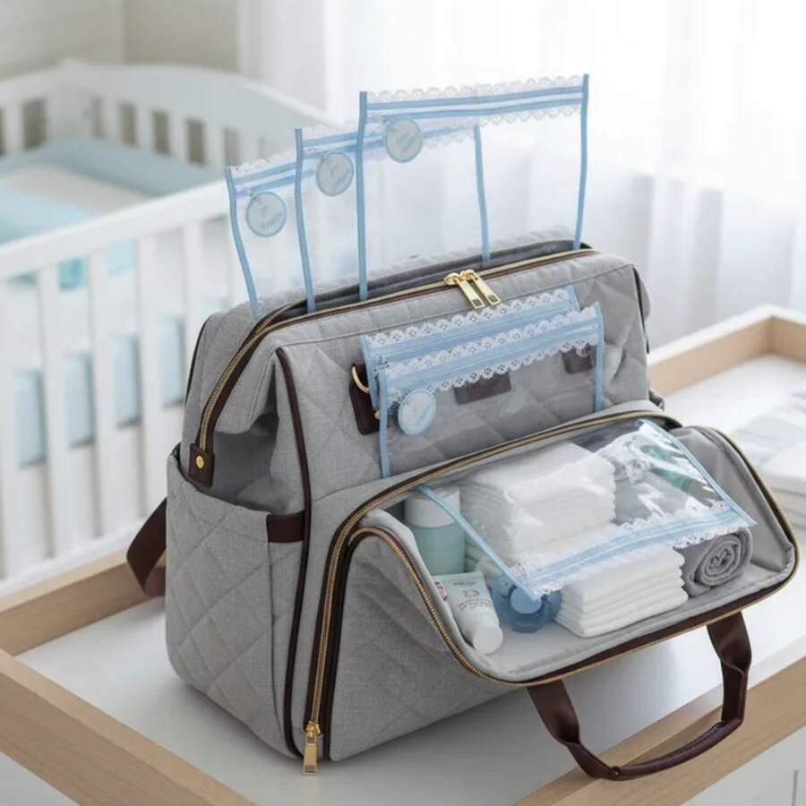 Maternity Organizer Bag Kit With 5 Units And Zipper - Baby Blue - View 1