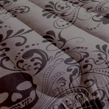 2/3pcs Gothic Skull Floral Print Comforter Set (Twin, Full, Queen, King Sizes), 1 Comforter + 1/2 Pillowcases Breathable All Season, Keep Warm Soft Skin Friendly, Durable Machine Washable, Perfect Family Gift - 灰色 - 查看 8