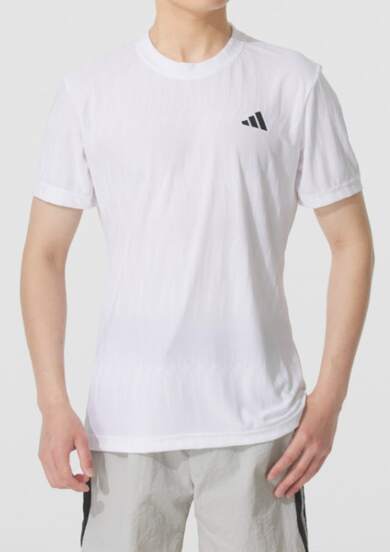  Adidas Originals Trefoil Essentials Camiseta Trifolio Essentials Oversized Men's Logo Ribbed Crew Neck Short-Sleeve T-Shirt