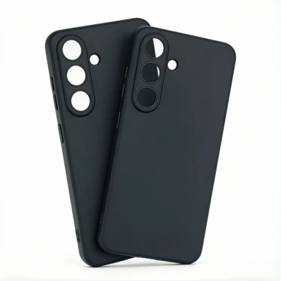 两件装哑光黑手机壳，兼容三星 Galaxy S26/S26PRO/S26EDGE/S25/S24/S23/S22/S21/S20/A55/A16/A25/A35/A15/A26/A36/A71/A90 系列。手机壳触感柔软舒适，防滑、防汗、防指纹。同时，它们还具有耐磨防刮的特性，能有效保护您的手机免受跌落损伤。