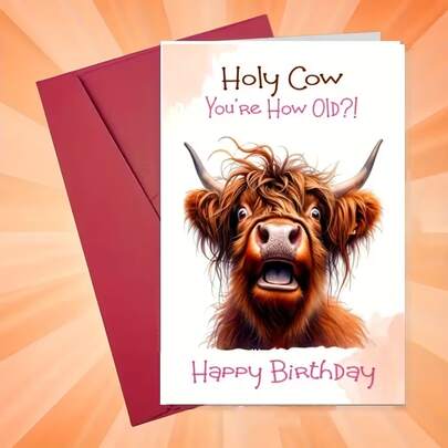 Fun Cow Birthday Surprise Card With Envelope Suitable For Family, Sons And Daughters Birthday Decoration Suitable For All Occasions Special And Warm Birthday Wishes