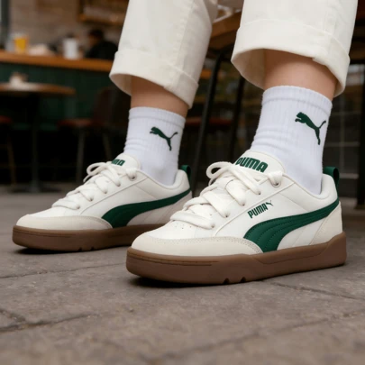 Puma Casual Shoes For Daily Commuting, Low-Top Sneakers, Lightweight And Wear-Resistant, Unisex Neutral Shoes, Spliced Leather Couple Shoes, Wear-Resistant Retro Street Campus Sports Casual Shoes, Green Park Lifestyle OG 397262-02