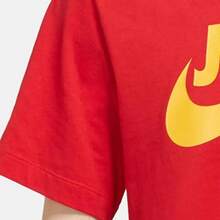 Nike Sportswear Just Do It Retro American Style Letter Breathable Print Crew Neck Short Sleeve T-Shirt, Red - 紅色 - 查看 5