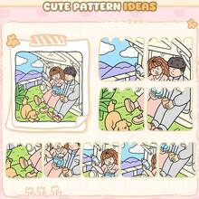 1本40页 - 200克纸，甜蜜温暖的心形面包袋成人涂色书，面包袋设计，棕色和黄色配色方案，带有面包细节，舒缓的涂色体验，送给女孩、婚礼季、母亲节的完美礼物 - 愛的瞬間 - 查看 9