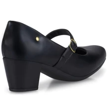 Loris Shoes Oficial Women's Retro Shoe, Mary Jane Style, Low Block Heel, Comfortable Patent Leather, 6484 - 合成黑 - 查看 3