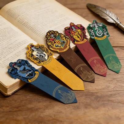 20Pcs Harry Potter Graffiti Bookmarks, Colorful Art Gryffindor, Slytherin, Hufflepuff, Ravenclaw College Badges Bookmarks Paper Birthday Party Gifts Reading Supplies, Teacher Rewards, Office Supplies, Birthday Gifts, Back To School Gifts [Official Authorization]