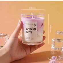 冰抹茶拿铁香氛蜡烛，冰抹茶香氛蜡烛，采用大豆蜡和凝胶蜡制成，冰块形状 - 绿茶和香草（冰抹茶拿铁） - 彩色 - 查看 16