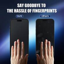 2 piezas Protector de pantalla de privacidad mate anti-espía de 6.9 pulgadas, antirreflejo y antihuellas, compatible con fundas de teléfono, instalación fácil sin burbujas y suave, compatible con iPhone 17 Pro Max/17 Pro/17 Air/16/15/14 Plus/13 Mini/12/11 Series, dureza 9H+ Accesorios esenciales de protección de pantalla, aplicable a protección diaria, oficina, hogar - 2 piezas - Ver 5