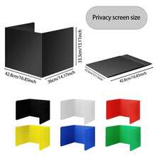 1pc Plastic Desk Partition Board With DIY Animal Stickers, Student Desk Privacy Divider, Exam Anti-Cheating Barrier, Art Craft Supplies, Suitable For School And Office - Black - View 2