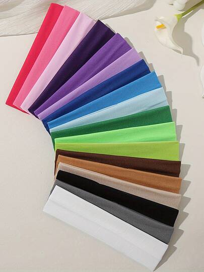 1/3/5/8/10 piezas Diademas deportivas unisex vibrantes, bandas para el cabello elásticas de poliéster y spandex que absorben el sudor para yoga, correr, entrenamiento