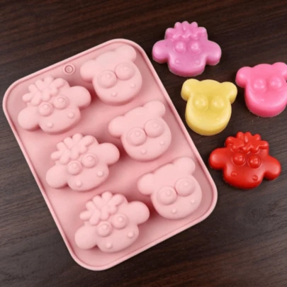 1/2个可爱绵羊/奶牛造型硅胶模具，适用于巧克力、糖果、饼干、蛋糕装饰、布丁