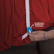 Capa de Sofá 2 e 3 Lugares Elasticada Malha Gel 28 Elásticos Vermelho - 2pcs - Visão 5