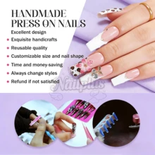 Nailplus 10 PCS Handmade Cat Claw Press-On Nails | Y2K Hot Pink Leopard Print Nails, Transparent 3D Animal Print Acrylic Nails, Edgy Cool Girl Manicure (Tool Kit Included) - 彩色 - 查看 8