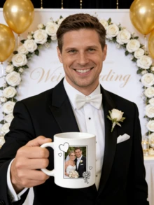 1pc Customized Wedding Mug With Personalized Photo, Suitable For Wedding Gift And Daily Use - Wedding Style - View 4