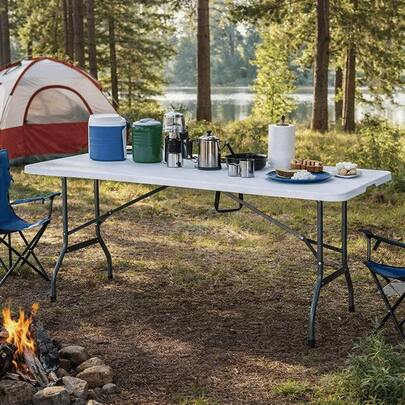 Mesa Retrátil Dobrável Compacta Robust Camping Praia 1,8m Resistente Acampamento Piquenique Jardim Deck