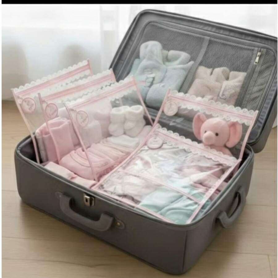 Maternity Organizer Bag Kit With 5 Units And Zipper - 淺粉色 - 查看 1