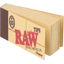 RAW Rolling Papers Original Roll-Up Tips 6 Pack - 50 Tips Per Pack = 300 Tips - White - View 3